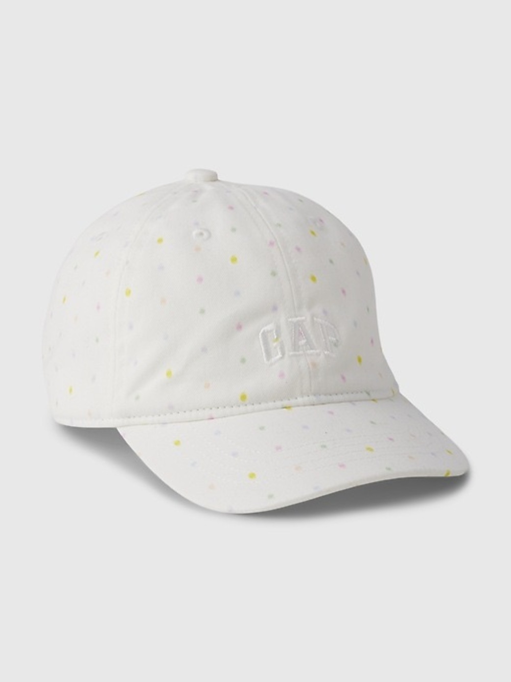 Gap Kids Organic Cotton Gap Logo Baseball Hat in White Multi Dots S/M